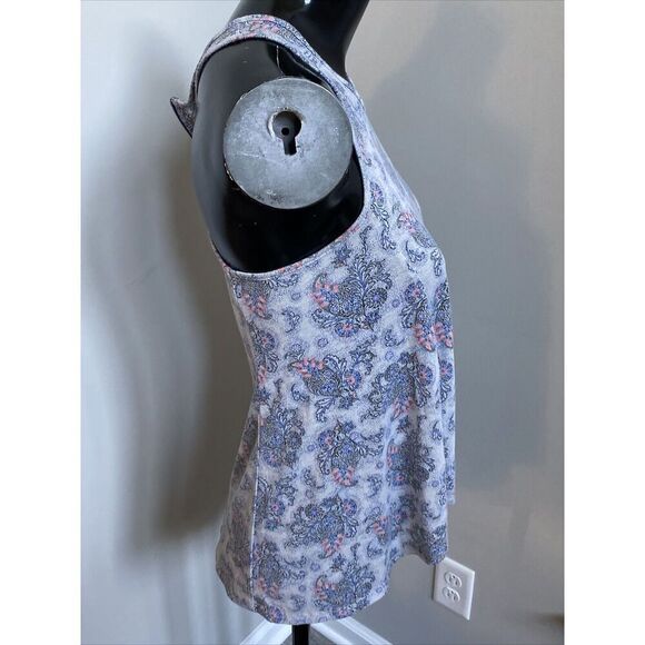 AEO American Eagle Outfitters Tank Top Grey  Size Extra Small XS Zip Paisley - Picture 4 of 7